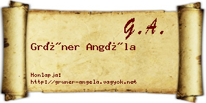 Grüner Angéla névjegykártya